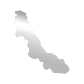 Veracruz State Shaped V2 Premium Sticker Decal Chrome Mirror Silver Metallic ve ver Mexico Free and Sovereign State of - Chrome Silver - 19.09" W x 22" H