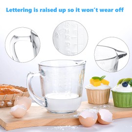 Left Handed Glass Measuring Cups for Left Hand People(2-Cup, 500 ml)
