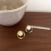 MOUP Simple Design Pearl Earrings, Popular for Allergy Metals, Silver