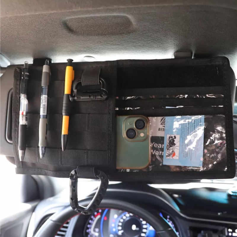 Unbranded Tactical Car Molle Visor Panel Organizer Vehicle Sun Visor