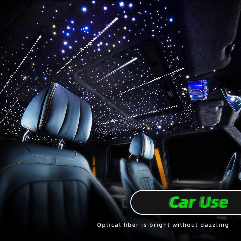 SUNKENET Meteor 3W 96pcs*0.03in*13.1ft Starlight Headliner Kit, 12LEDs Fiber Optic