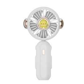 Handheld Fan Mini Foldable Portable Cartoon Design USB Rechargeable Pocket Small Fan for Outdoor Travel Office White