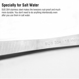 15 Inch Extra Long Anti-rust Tweezers for Salt and Fresh Water Heavy Duty Reptile Feeding Clamp for Aquarium Terrarium Large Metal Snake SUS 304 Stainless Steel 18.9 inch 0.1 straight / 소금물 및 담수용 15인치 엑스트라 롱 방청 핀셋 수족관 테라리움용 헤비 듀티 파충류 먹이 집게 대형 금속 뱀 SUS 304 스테인리스 스틸 18.9 inch 0.1 straight