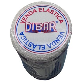 DIBAR Venda Elástica de Tejido Plano de Algodón, 15 cm x 5 m, Paquete con 4 Piezas, Blanco