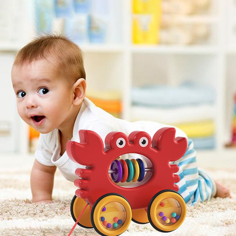 Kids Pull Along Pet Toy Cute Animal Pull Along Rolling
