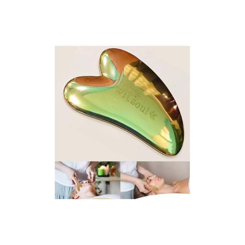 WITSOUL Kansa (Bronze) Gua sha (Heart Shape) Face Massage Tool