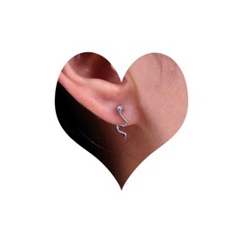 Atentuyi Boho Small CZ Snake Earrings Silver Small Snake Earrings Tiny Snake Stud Earrings Punk Snake Earrings Hallow Snake Cool Animal Earrings Jewellery for Women and Girls