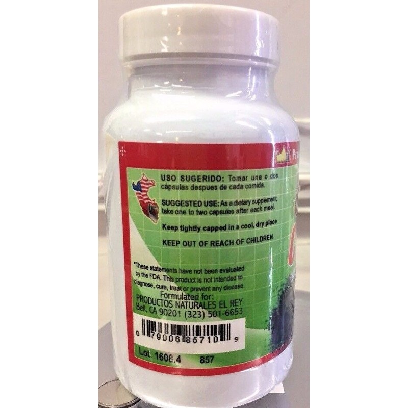 Super Charcoal Carbon activado Mineral 560mg Sugar free 100 Capsules