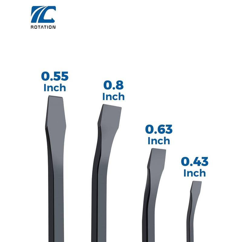 ROTATION 4-Piece Heavy Duty Pry Bar Set with Thicker Hammer