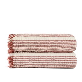 Black & White Brands Turkish Muslin Pool/Beach Wrap - Ultimate Soft Luxury 100% Cotton 4 Layer (2 XL Brick Red Lightweight Wraps, 37x70)