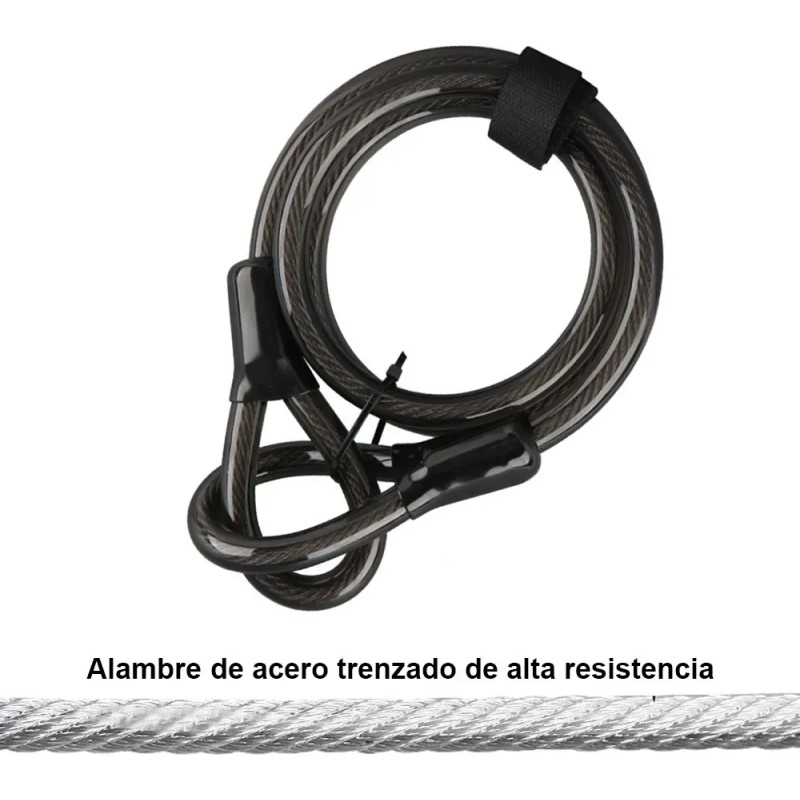 Candado Para Bicicleta Y Moto Con Contra Agua Acero Cadena