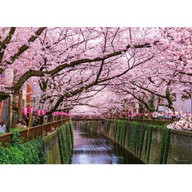 500 Piece Jigsaw Puzzle Meguro River Cherry Blossom Festival (Tokyo) (15 x 20.9 inches (38 x 53 cm)