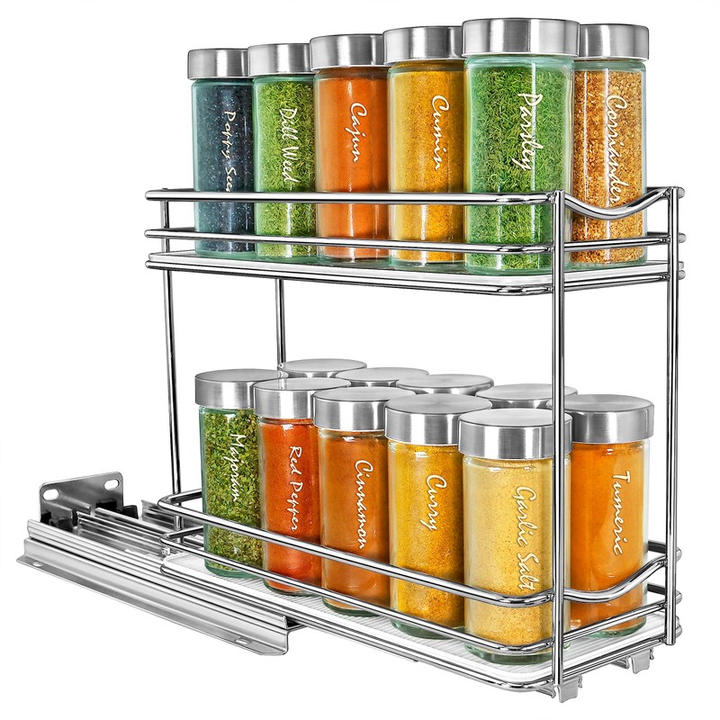 LYNK PROFESSIONAL® Pull Out Spice Rack Organizer for Inside Kitchen