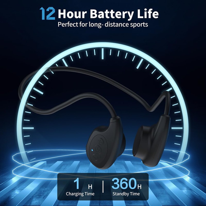 WOO M7 Running Headphones,Bone Conduction headphones,2024 New Stere Open-Ear Headphones,Wireless