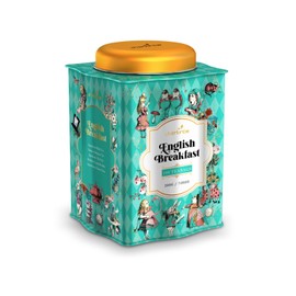 Alice In Wonderland English Breakfast Metal Tea Tin Caddy Gift – 100 Teabags