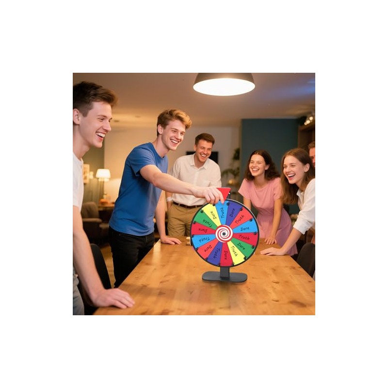 12 Inch Prize Wheel, 14 Slots Spinning Wheel for Prizes,