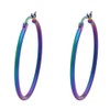 Edforce Stainless Steel Rounded Hoops Earrings (20mm-60mm Diameter) (Rainbow 30mm)