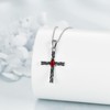 VONALA Cross Necklace for Women 925 Sterling Silver Birthstone Necklace