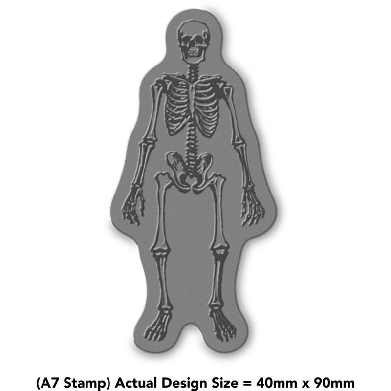 'Skeleton Bones' Rubber Stamp - Unmounted Design for Crafting &