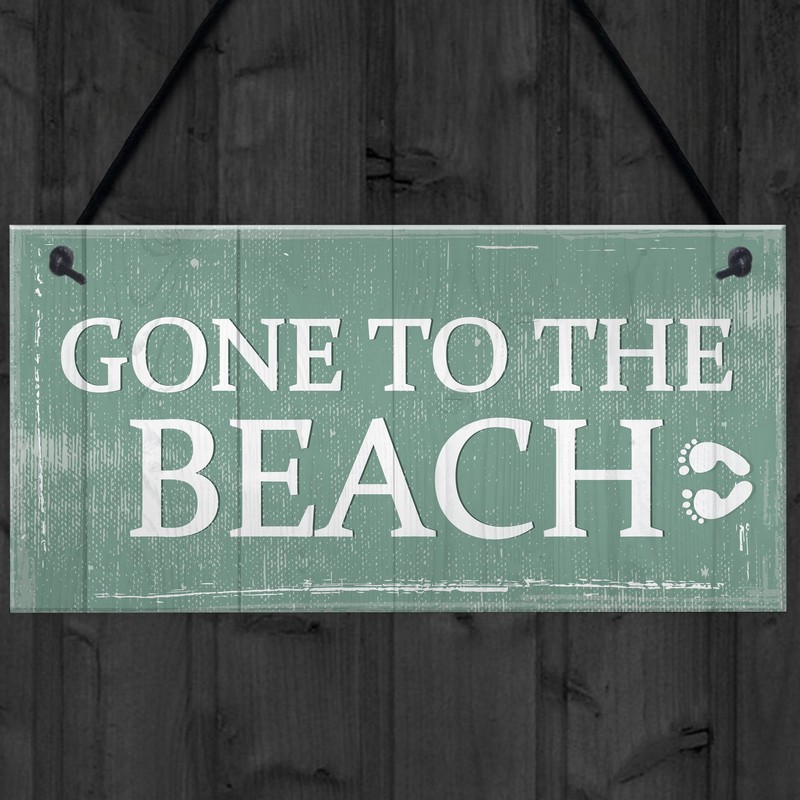 RED OCEAN Gone To The Beach Hanging Plaque Nautical Decor