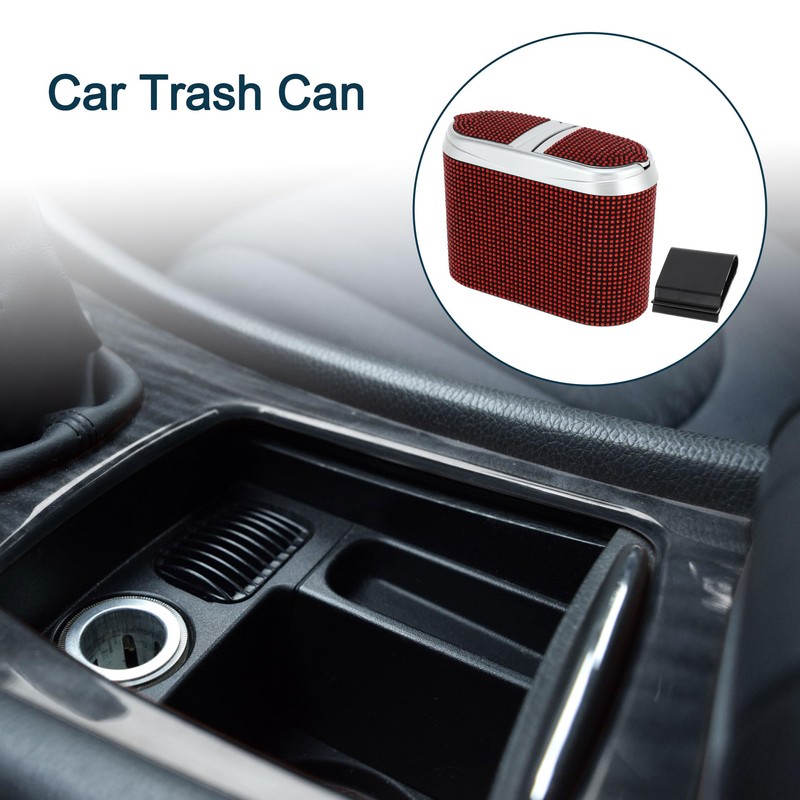 TUCKBOLD Car Trash Can Portable Car Door Trash Bin Red