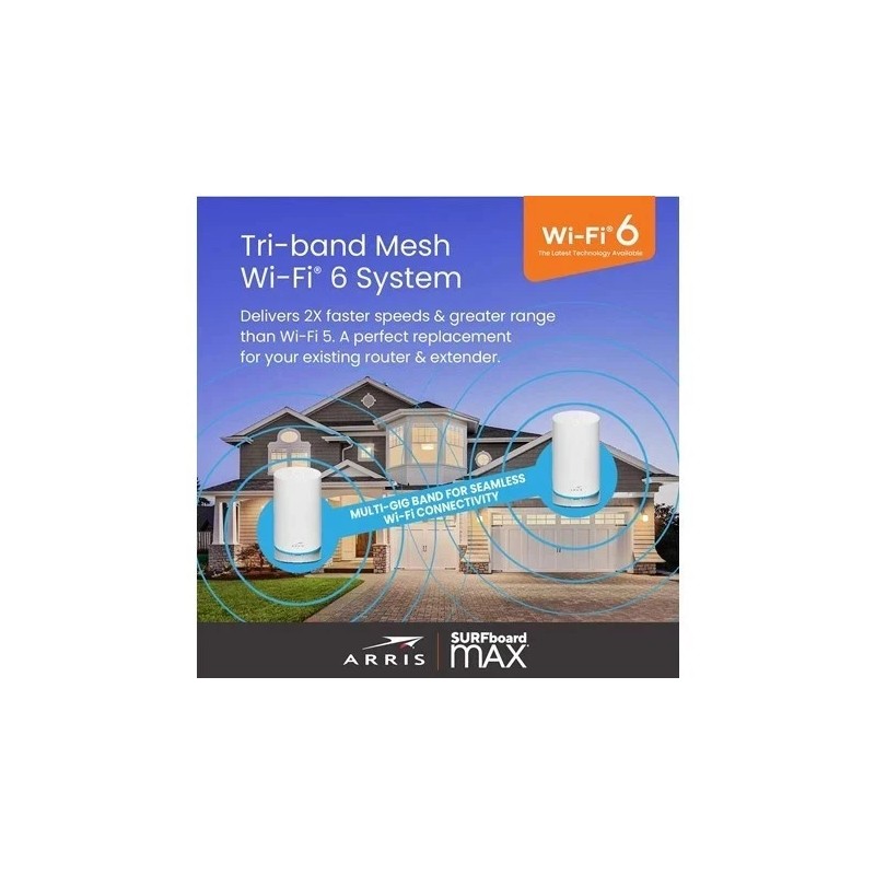 ARRIS Surfboard mAX W121 MESH WiFi 6 Router System 3-PACK