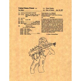 Van Halen Musical Instrument Support Patent Print (5" x 7") M10625