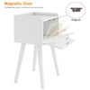 LAATOOREE Nightstand Set of 2, Small White Bedside Table, End