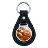 Graphics and More Waffle with Syrup Black Leather Keychain