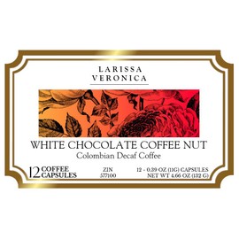 White Chocolate Coffee Nut Colombian Decaf Coffee (Single Serve K-Cup Pods) (Gourmet, Naturally Flavored, Whole Coffee Beans) (12 pods, ZIN: 577100)