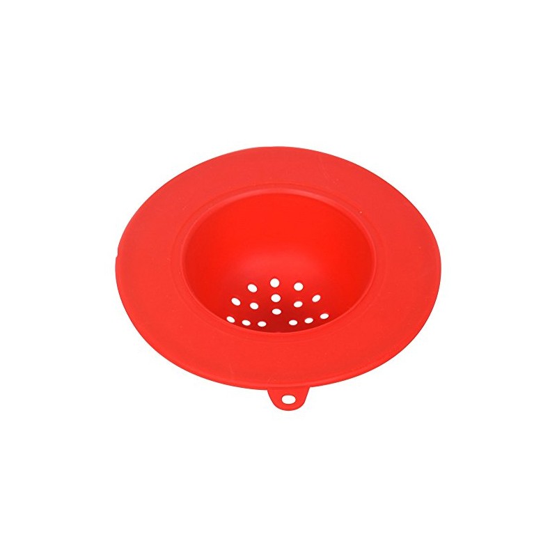 Silicone Sink Strainer Easy Clean Stain Proof Non-Slip Grip (Red)