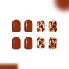 24Pcs Fall Red Press on Nails Short Square Fake Nails