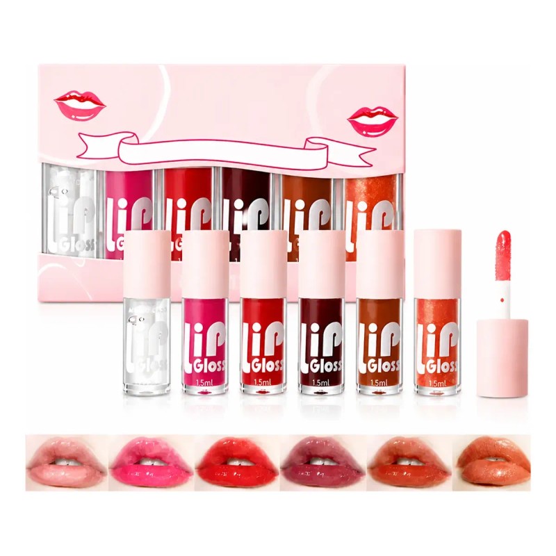 Set De 6 Aceites Para Labios Lip Glow Oil Gloss