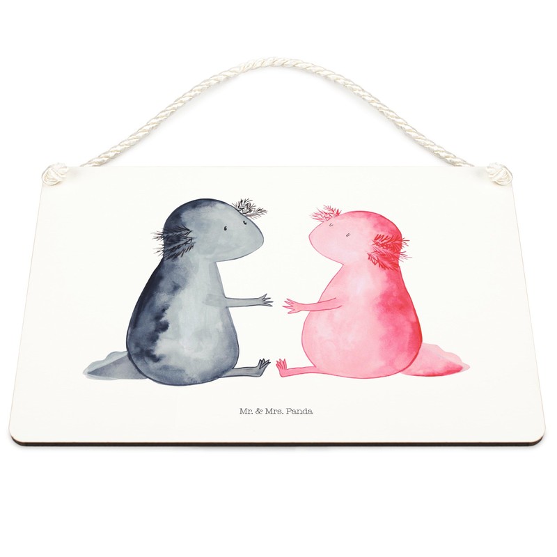 Mr. & Mrs. Panda A4 wooden sign, decorative sign Axolotl