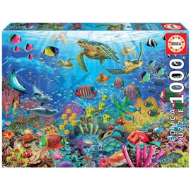 Educa - Puzzle 1000 Pieces for Adults | Underwater World, 1000 Pieces Puzzle for Adults and Children from 14 Years, Sea Animals, Natural Puzzle (19266)