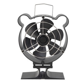 Mini 6 Blade Wood Stove Fan Heat Powered Fireplace Fan with Protective Cover for Wood Pellet Log Burner Fireplace