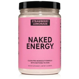 NAKED Strawberry Lemonade Energy - Clean Pre Workout Supplement for Men and Women, NSF Certified, Vegan Friendly, No Added Sweeteners, Colors Or Flavors - 30 Servings