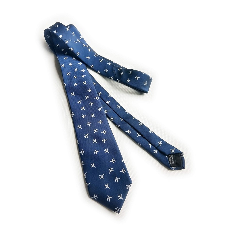 Maker V Airplane Necktie in Navy Blue, Airplanes Tie, Pilot