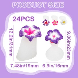 24 Pcs Daisy Flower Silicone Toe Separators, Gel Rubber Toe Stretcher Pedicures Toes Dividers Nail Art Tools Polish Guards for Home Salon