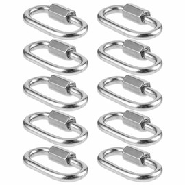10Pcs Small Carabiner Clips 304 Stainless Steel Heavy Duty Carabiners M3.5 Locking Carabiners Quick Chain Link Key Ring Clips with Screw for Camping Hiking Swing Hammock