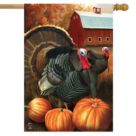 Briarwood Lane Autumn Turkeys House Flag Fall Nature Tom 28" x 40"