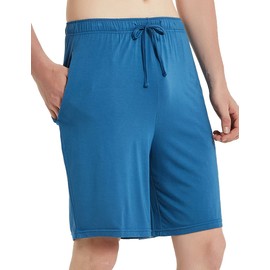 GYS Men's Bamboo Pajama Bottom Lounge Shorts, Prussian Blue, X-Large