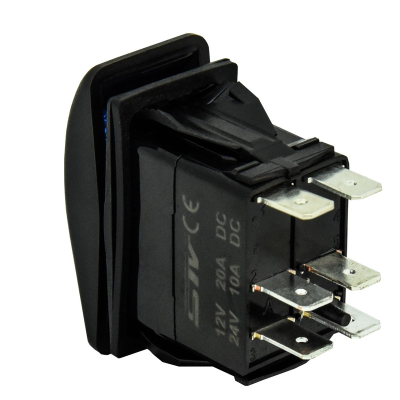 STVMotorsports Blue Auto Rocker Switch Off/ON/ON 12V LED Light 3