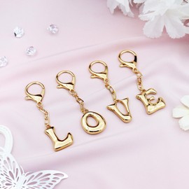 TTYY Initial Keychain For Women Handbag Charms Backpack Car Keyring for Sister Besties Mom Gold Letter Keychain (Gold-H)