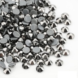 Jollin 2880pcs Hotfix Crystal Flat Back Rhinestones Glass Diamonds for Crafts Crafts Decorations Clothes Shoes 3.2mm SS12 Jet Hematite