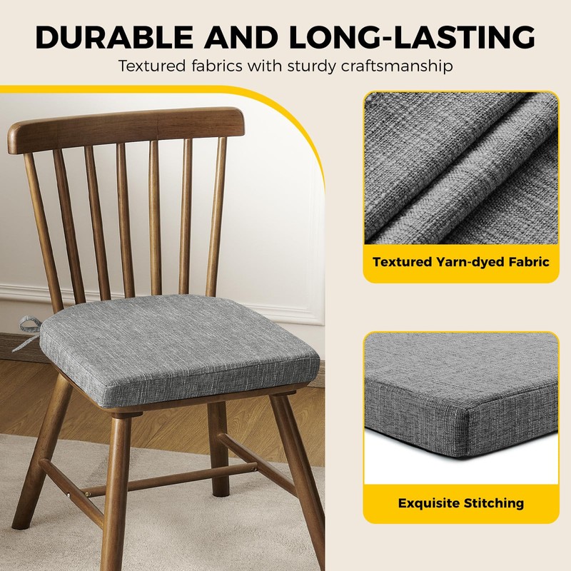 downluxe Indoor Chair Cushions for Dining Chairs, Soft and Comfortable
