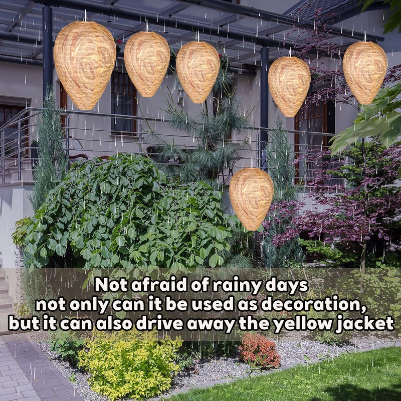 Pack of 6 Dummy Wasp Nest, Weatherproof, Hornet Nest Dummy