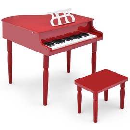 HONEY JOY Classical Kids Piano, 30-Key Mini Piano with Music Stand and Bench, Wooden Musical Instrument Toy with Lid & Music Rack, Gift for Boys Girls Ages 3+ …