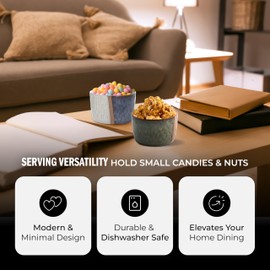 DUKA Small 5oz Stoneware Ceramic Dip Ramekins Condiment Cups, Dipping Sauce Serving Bowls Set of 4 for Parties & Charcuterie Boards | Serve Candy, Nuts, Fruits | Hand Glazed, Microwave Safe