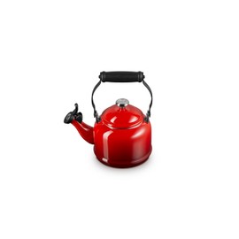 Le Creuset Enamel On Steel Demi Tea Kettle with Metal Finishes, 1.25 qt., Cerise